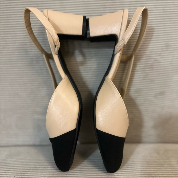 NEW Elegant Cream and Black Slingback Heels - size 12 (EU 44) - Picture 5 of 8